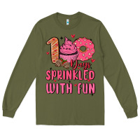 Army Green 100 days sprinkled with fun Long Sleeve Tee - MaliasSmallBusiness