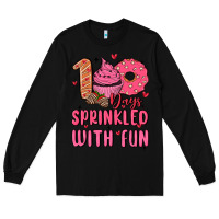 Black 100 days sprinkled with fun Long Sleeve Tee - MaliasSmallBusiness