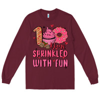 Burgundy 100 days sprinkled with fun Long Sleeve Tee - MaliasSmallBusiness