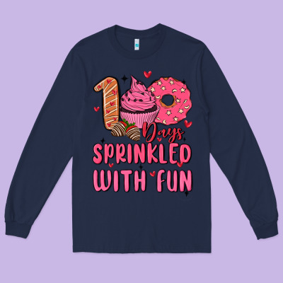 100 Days Sprinkled With Fun Long Sleeve Tee Designed By Maliassmallbusiness