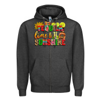 Charcoal Heather tequila lime and sunshine Zipper Hoodie - LillyAllenDesigns