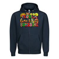 Navy tequila lime and sunshine Zipper Hoodie - LillyAllenDesigns