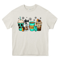 Cream photography coffee cups Heavy Core Tee - Zillion Design Studio
