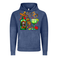 Vintage Denim mexican tequila margarita and maracas Vintage Hoodie - AdoDesignShop