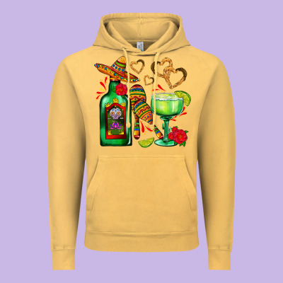 Mexican Tequila Margarita And Maracas Vintage Hoodie Designed By Adodesignshop