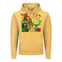 Vintage Mustard mexican tequila margarita and maracas Vintage Hoodie - AdoDesignShop