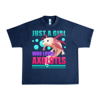 Navy just a girl who loves axolotls Urban Heavy Tee - Jasminsmagicworld