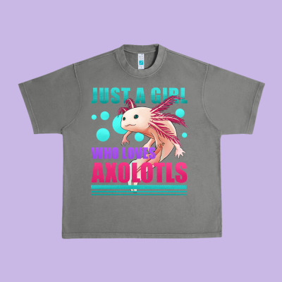 Just A Girl Who Loves Axolotls Urban Heavy Tee Designed By Jasminsmagicworld