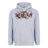 Heather Grey mardi gras school secretary Heavyweight Hoodie - texasbilliewilder