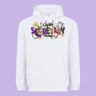 Mardi Gras School Secretary Heavyweight Hoodie Designed By Texasbilliewilder