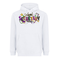 White mardi gras school secretary Heavyweight Hoodie - texasbilliewilder