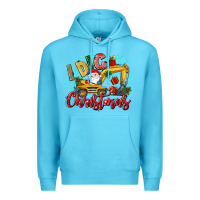 Ocean Blue i dig christmas Premium Hoodie - texasbilliewilder