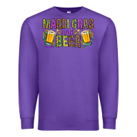 Purple Mardi Gras and beer Premium Sweatshirt - NancyCooperArtShop