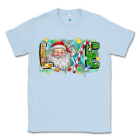 Dusty Blue Love Santa Classic Tee - CowhideDigitalArt