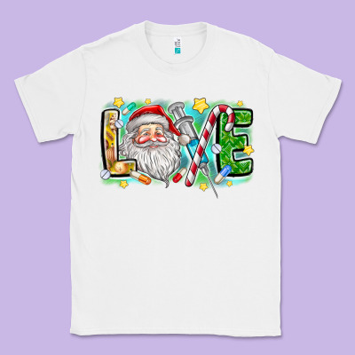Love Santa Classic Tee Designed By Cowhidedigitalart