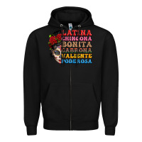 Black mexican sugar skull latina chingona bonita Zipper Hoodie - LillyAllenDesigns