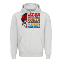 Dove Grey mexican sugar skull latina chingona bonita Zipper Hoodie - LillyAllenDesigns