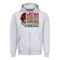 Heather Grey mexican sugar skull latina chingona bonita Zipper Hoodie - LillyAllenDesigns