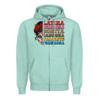 Seafoam mexican sugar skull latina chingona bonita Zipper Hoodie - LillyAllenDesigns