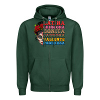 Sports Green mexican sugar skull latina chingona bonita Zipper Hoodie - LillyAllenDesigns