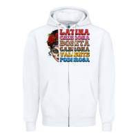 White mexican sugar skull latina chingona bonita Zipper Hoodie - LillyAllenDesigns