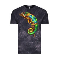 Cloud Black Chameleon Lizard Illustrations Vintage Tee - LillyAllenDesigns