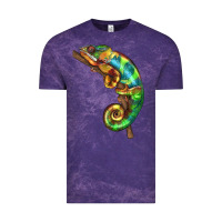 Cloud Purple Chameleon Lizard Illustrations Vintage Tee - LillyAllenDesigns