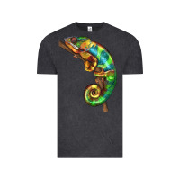 Vintage Black Chameleon Lizard Illustrations Vintage Tee - LillyAllenDesigns