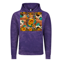 Cloud Purple sunflower gemstone leopard cowhide horseshoe Vintage Hoodie - Artiststas