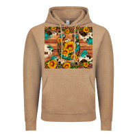 Vintage Coffee sunflower gemstone leopard cowhide horseshoe Vintage Hoodie - Artiststas