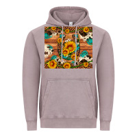 Vintage Zinc sunflower gemstone leopard cowhide horseshoe Vintage Hoodie - Artiststas