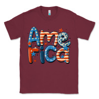 Burgundy america Classic Tee - MaliasSmallBusiness
