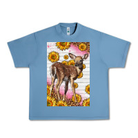 Pebble Blue Western Cute Baby Deer Fawn Urban Heavy Tee - LillyAllenDesigns