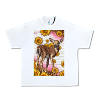White Western Cute Baby Deer Fawn Urban Heavy Tee - LillyAllenDesigns