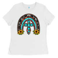 White cross rainbow Ladies Tee - JahusDesignShop