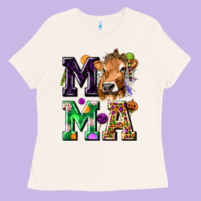 Mama Cow Halloween Ladies Tee Designed By Texasbilliewilder