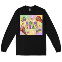 Black mardi gras Long Sleeve Tee - MaliasSmallBusiness