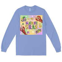 Colony Blue mardi gras Long Sleeve Tee - MaliasSmallBusiness