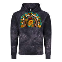 Cloud Black sunflower gemstone leopard cowhide horseshoe rainbow Vintage Hoodie - Artiststas