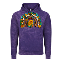 Cloud Purple sunflower gemstone leopard cowhide horseshoe rainbow Vintage Hoodie - Artiststas