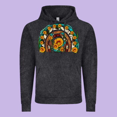 Sunflower Gemstone Leopard Cowhide Horseshoe Rainbow Vintage Hoodie Designed By Artiststas