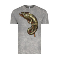 Cloud Rock Green Chameleon Lizard Illustrations Vintage Tee - LillyAllenDesigns