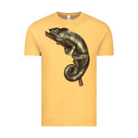 Vintage Mustard Green Chameleon Lizard Illustrations Vintage Tee - LillyAllenDesigns