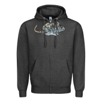 Charcoal Heather packrat aka, woodrat Zipper Hoodie - LillyAllenDesigns