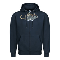 Navy packrat aka, woodrat Zipper Hoodie - LillyAllenDesigns