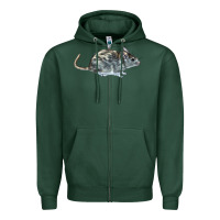 Sports Green packrat aka, woodrat Zipper Hoodie - LillyAllenDesigns