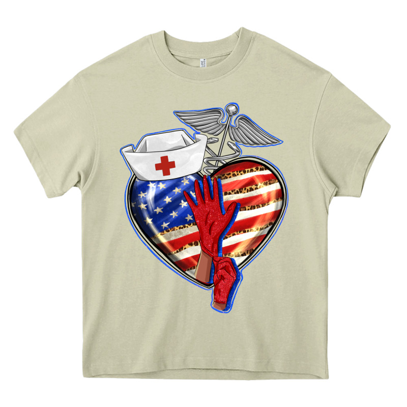 Patriotic Nurse Love Heavy Core Tee by BarkalooDesign | Teevron
