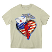 Mossy patriotic nurse love Heavy Core Tee - BarkalooDesign