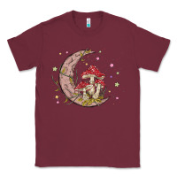Burgundy moon and mushrooms Classic Tee - MaliasSmallBusiness