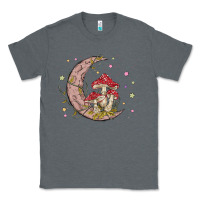 Charcoal Heather moon and mushrooms Classic Tee - MaliasSmallBusiness